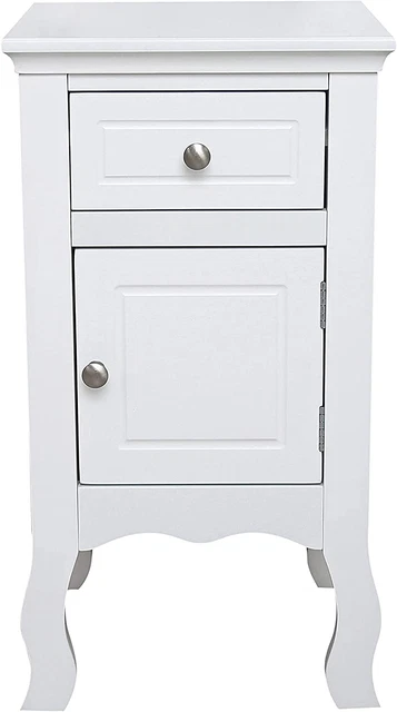 Woodluv MDF Armadio portaoggetti comodino con cassetto e armadio, rialzato curvo Le