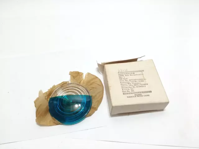 GRIMES Aircraft Navigational Light Lens Round Clear & Blue Glass Lens B-9999-4