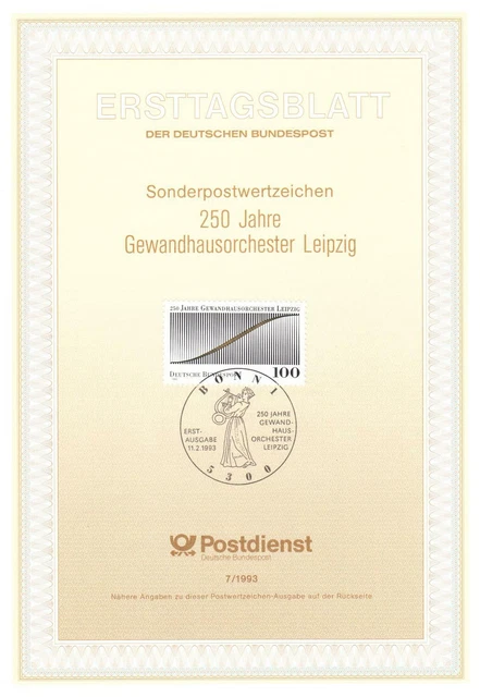Bund ETB Nr. 7/1993 - 250 Jahre Gewandhausorchester Leipzig