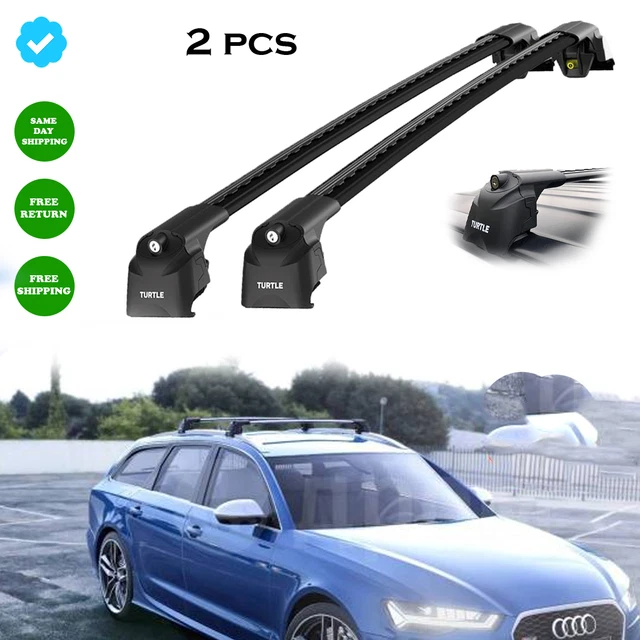 Barres De Toit Transversales Menabo Pour Audi A6 S6 C8 Berline 2018-2025 - Aluminium Noir, Antivol, Aérodynamiques