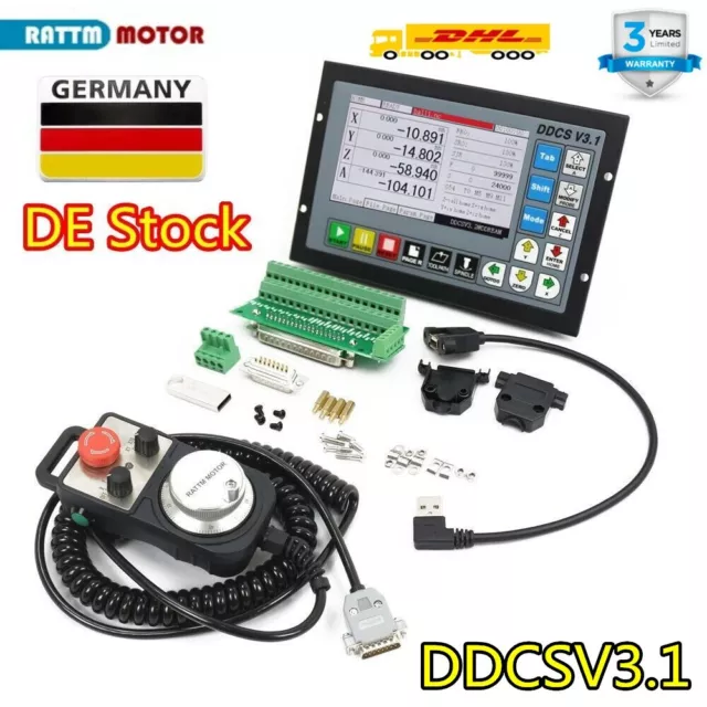 「DE」DDCSV3.1 CNC 4 Axis Controller PLC Control Offline Stand Alone+100 Pulse MPG