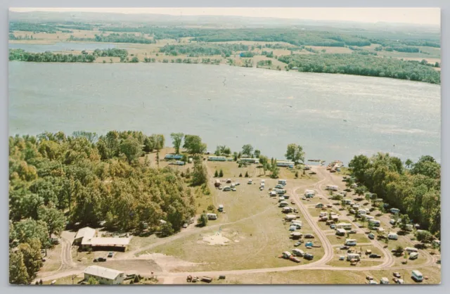 State View~Aerial Lake Mason Campground Briggsville Wisconsin~Vintage Postcard