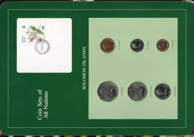 Coin sets of all Nations Solomon Islands UNC 1977-1987 5 & 10 cent FM(U)