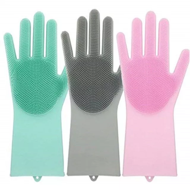 Guanti Lava Piatti Better Glove Silicone Spugna Spazzola Lavaggio Auto Casa 2