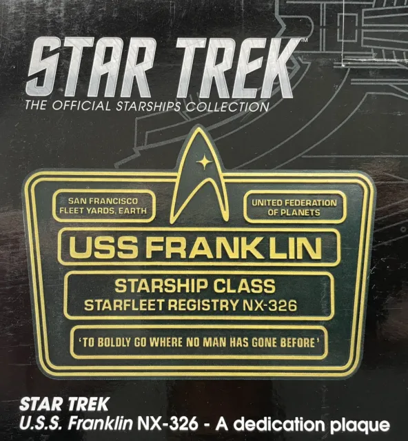 Star Trek U.S.S. Franklin X-326 DEDICATION Plaque by Eaglemoss NEW