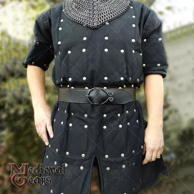 Black Renaissance Brigandine Medieval Steel Plated Armor Overcoat SCA LARP
