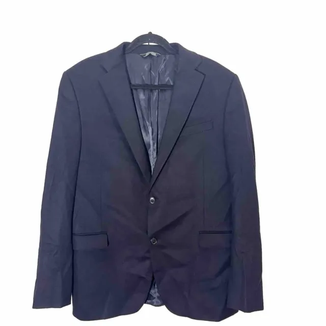 SAKS FIFTH AVENUE Sport Coat Blazer Jacket Mens 44L 100% Cashmere Navy ...