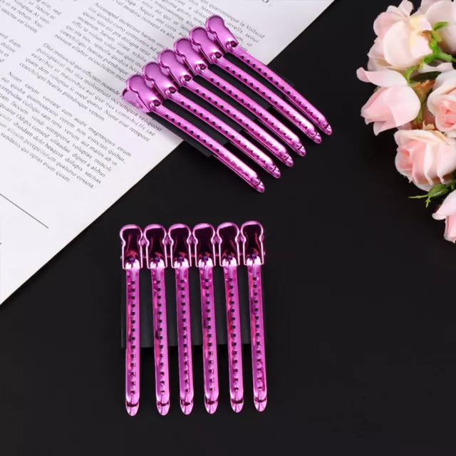 12 Pcs Hair Salon Sectioning Clamp Single Prong Pin Curl Clips Metal