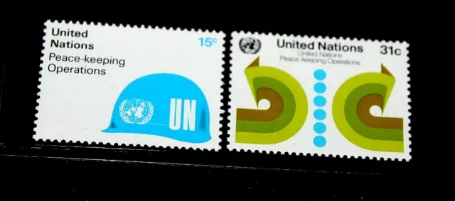 United Nations 1979 Un Peace Keepimg Issues In Set Of 2 Fine M/N/H