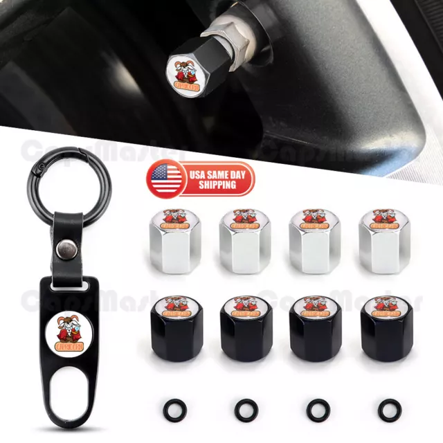 Universal Car Wheel Tire Valve Dust Stem Air Cap Keychain Zodiac Capricorn Logo