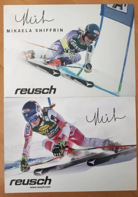 2 x Mikaela Shiffrin Autogrammkarte Ski Alpin
