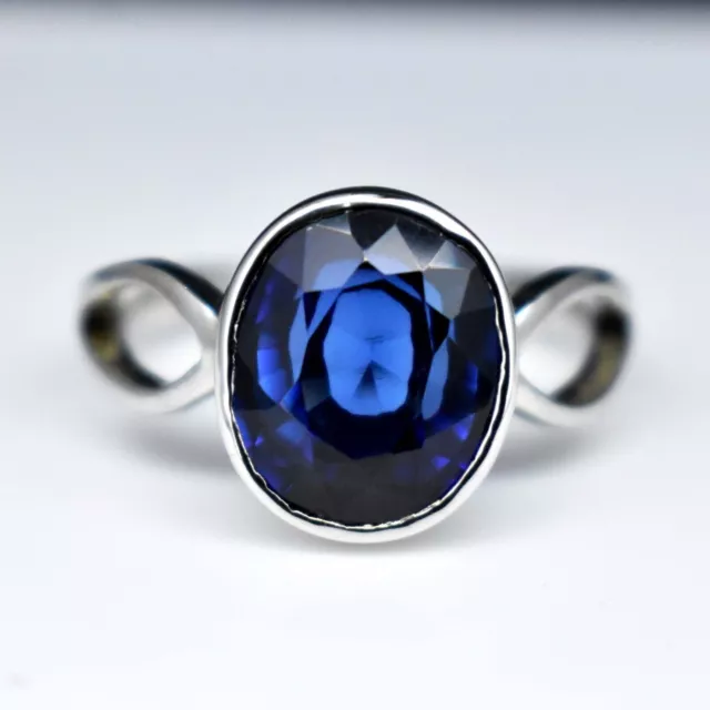 26.55 Cts Kashmiri Blue Sapphire 925 Sterling Silver Classy Statement Ring US 10