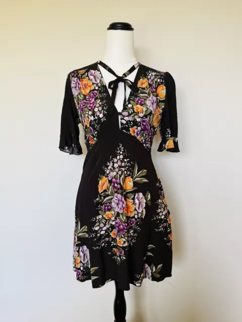 AUGUSTE The Label Women’s Boho Floral Mini Dress Size 8 S XS Fairycore Cottage