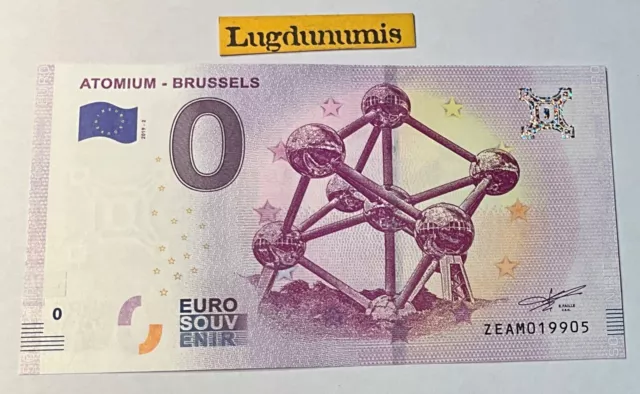 Billet 0 Euro Atomium Brussels 2019-2 - euro souvenir touristique