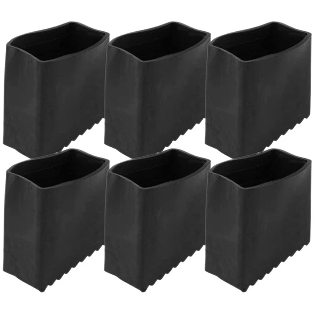 6 piezas cubiertas de pierna de goma para escaleras escalera escalera de extensión Black