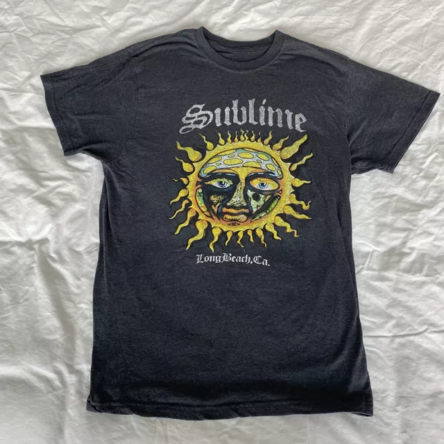 Sublime Shirt Adult Extra Large Gray Graphic Print Logo Band Concert Basic Tee