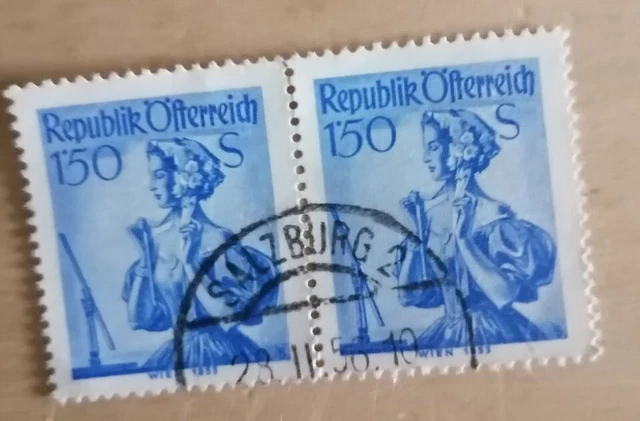 30 verschiedene alte Briefmarken Österreich Zweite Republik