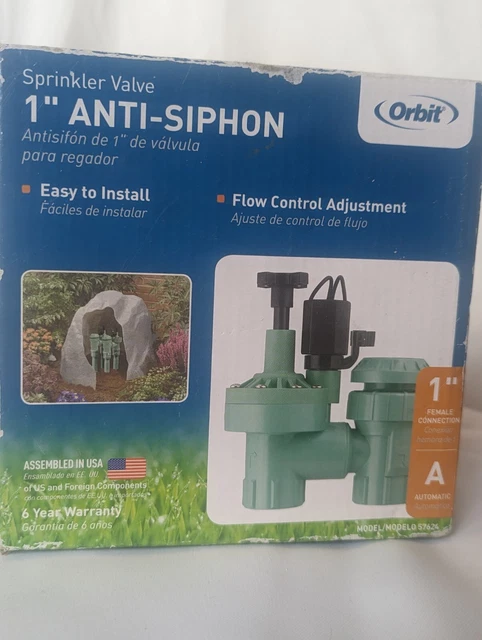 Orbit 1-Inch Anti-Siphon Sprinkler Valve 51023P - Pack Of 2 Garden Irrigation Control Valves