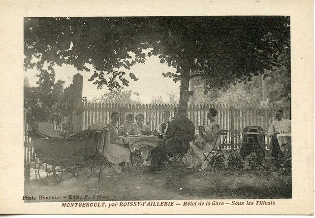 Cpa // Montgeroult Par Boissy L'aillerie Hotel De La Gare Sous Les Tilleuls