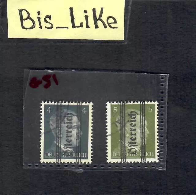 BIS-LIKE:2 briefmarken Osterreich gebraucht LOT 06 AP G 51
