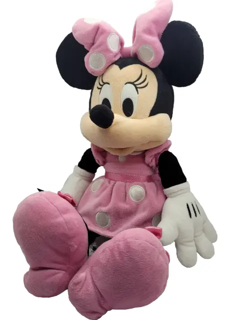 DISNEY STORE MINNIE MOUSE in PINK OUTFIT 17"PLUSH CUDDLY SOFT TOY TEDDY DISNEY