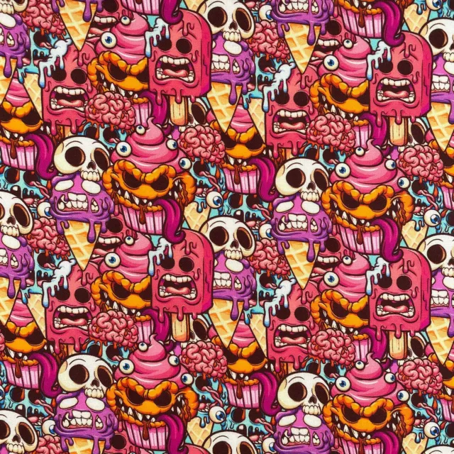 100% Cotton Digital Fabric Horror Treats Halloween 140cm Wide