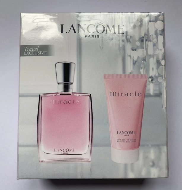LANCOME MIRACLE TRAVEL SET 50ml EDP 50ML BODY LOTION NEW SEALED