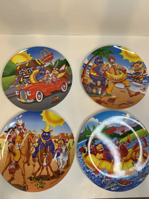 Vintage McDonalds Plastic Melamine Collectors Plates Set of 4, 1998