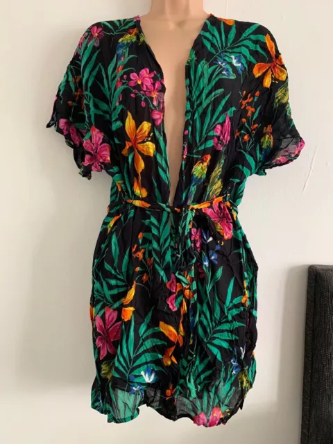 Primark Beach Cover Up Wrap Size Medium 10-12 Tropical Print New