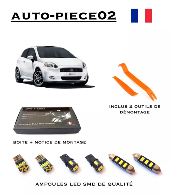 Pack FULL LED intérieur pour Fiat Grande Punto / Punto EVO ( Version light )