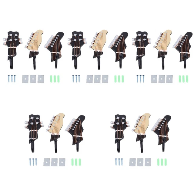 5 Sets Vintage Wall Hooks Guitar Hooks Guitar Coat Hook Towel Hanger Nordic