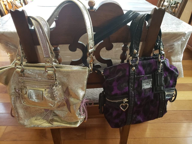 Coach F20071 Purple Daisy Ocelot + 16050 POPPY Star Satchel Lth Spotlight 2011