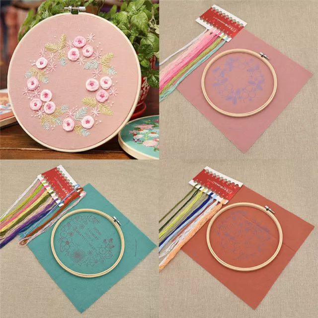 3D Floral Embroidery Practice Kits Cross Needle Flower DIY Decor for Home Room