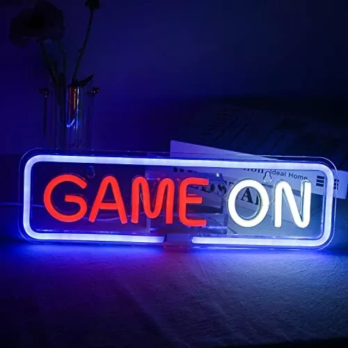 Wanxing Game On Neon Sign, Gaming Neon Signs for Wall Decor, Game Neon Lights