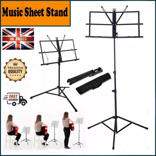 Heavy Duty Foldable Music Stand Holder Base Tripod Orchestral Conductor Sheet UK