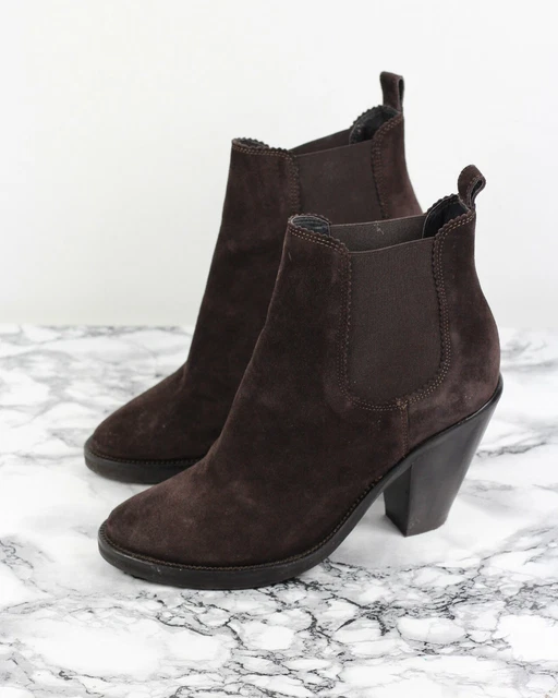 All Saints Evering Chelsea Choc Daim Marron à Talon Bottines Taille UK 5/ Ue 38