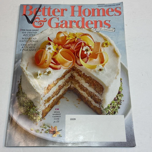 BETTER HOMES GARDENS Magazine Mar 2022 Spice Carrot Cake Kitchen Trendy Recipes £7.90 PicClick UK