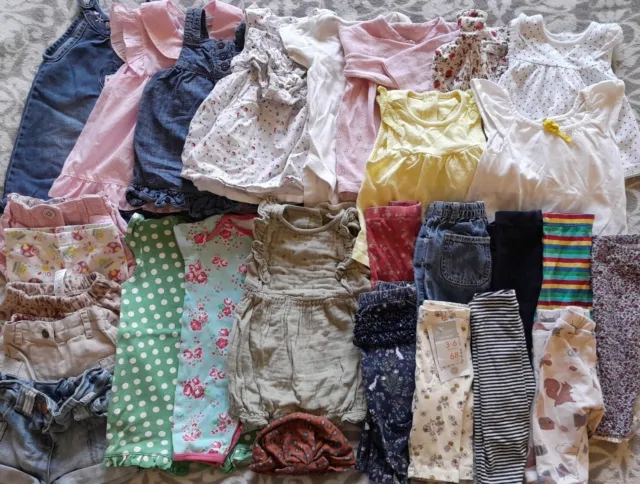 Bundle Of Girls Spring Summer Clothes 3-6 Months + 1 bnwt 🧡💛🩷