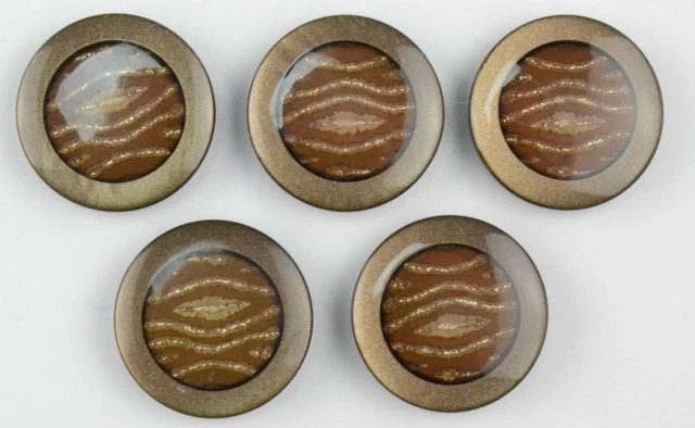 6 Elegantes Botones Marrón 28mm K653