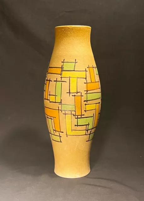 Vintage Mid Century Modern Ceramic Vase Italy 14"