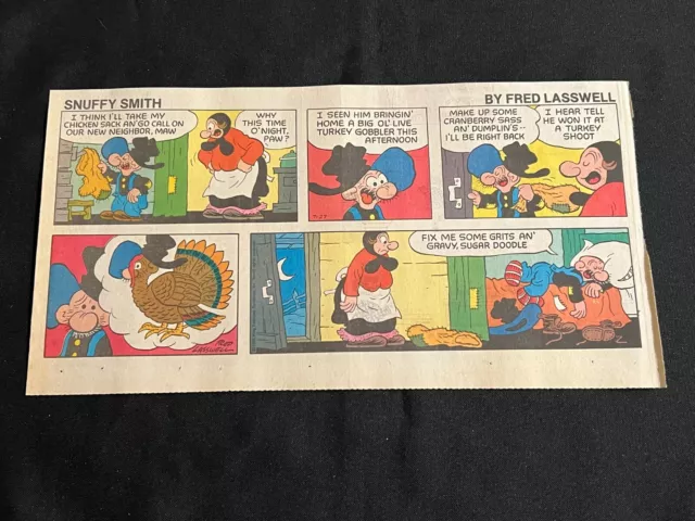 #21 BARNEY GOOGLE & SNUFFY SMITH Sunday Third Page Strip July 27, 1986