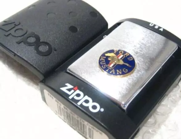 New Zippo Lighter MUSTANG Automobile Emblem with Case