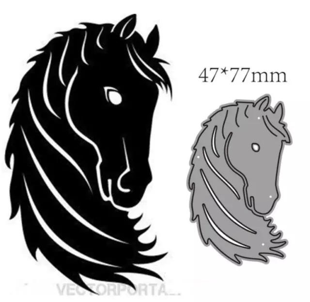 Cabeza de caballo corte de metal este libro de recortes plantillas de troquelado plantillas grabado