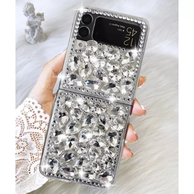 For Samsung Galaxy Z Flip 5 4 3 5G Luxury Bling Sparkle Rhinestone Diamond Case 2