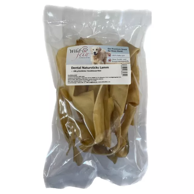 Wild & Fein Friandise pour Chien Dentaire Natursticks Agneau 200 G de Nourriture