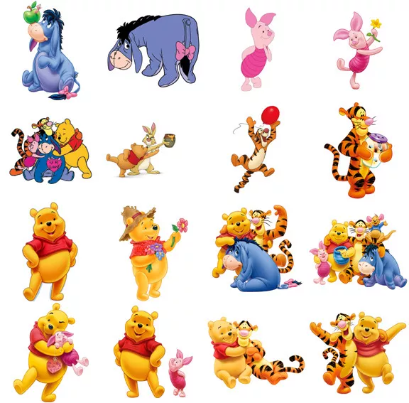Winnie the Pooh characters, iron on T shirt transfer. Choose image and size