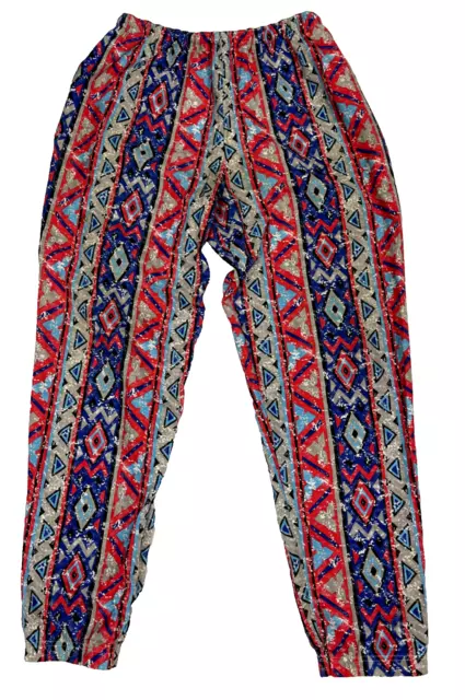 Vintage 80s 90s Mens Baggy Muscle Weightlifting Pants Gym Geometric Aztec Large