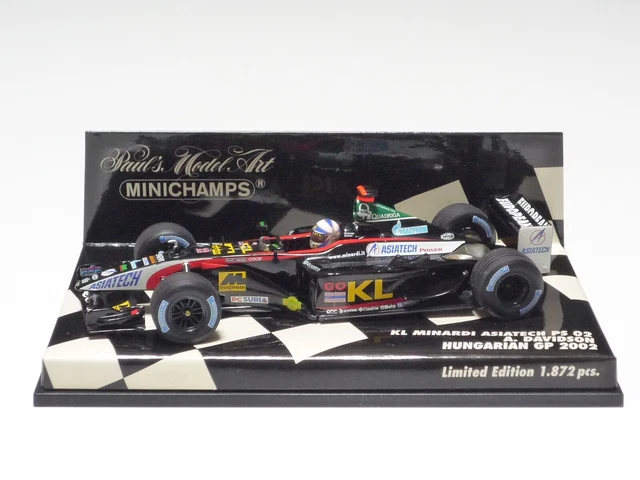 Miniature Minichamps 1/43 KL Minardi PS02 Davidson Hungarian GP 2002 - Modèle De Collection