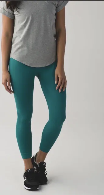 LULULEMON ZONE IN Tight Womens 6 Leggings Green Yoga Pants Seamless High  Rise $15.00 - PicClick