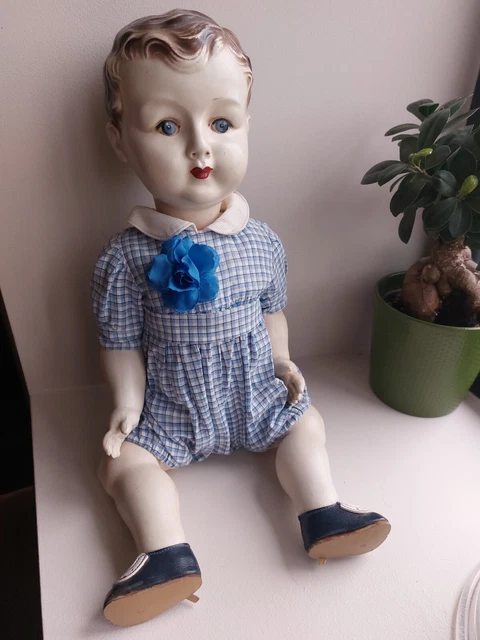 ANCIENNE POUPEE / Baigneur en TERRE DE PIPE , Petit Colin